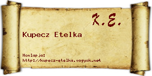 Kupecz Etelka névjegykártya